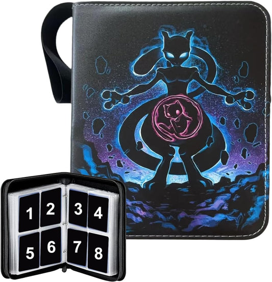 Card File Trekker Binder 4 Pockets 50 Pages 400 Sheets Album Case Baseball Photo Star Card Collection File Holder Trading Card Photo Album Book Large Capacity (Dream Blue001)