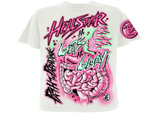 HELLSTAR 'NO GUTS NO GLORY' WHITE TEE