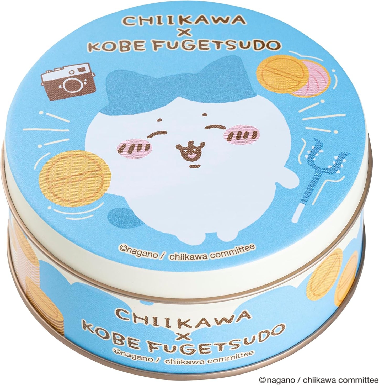 【Authentic Product】Kobe Fugetsudo Chiikawa Mini Gaufres Candy Canned 【Spotted】 6 pieces (Vanilla Strawberry Flavor Chocolate 3 pieces x 2 bags)