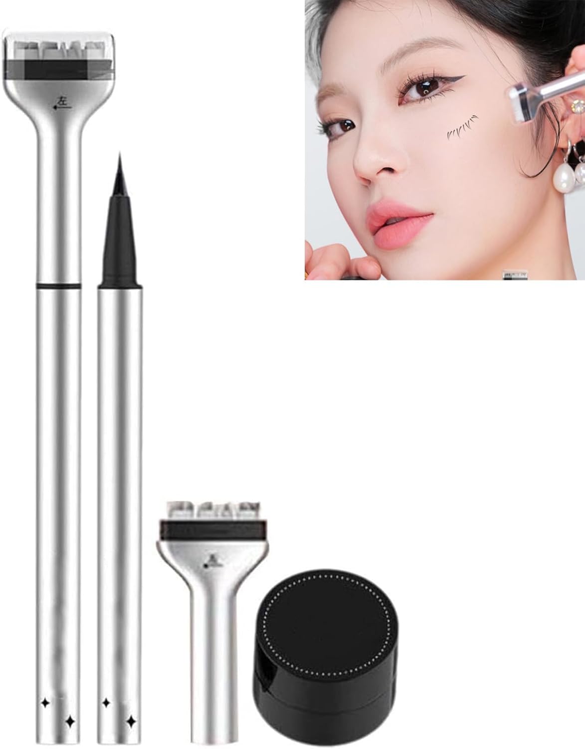 Eyelash Stamp, Lower Eyelash Stamp, Eyelash Stamp, Eyelash Included, Eyelash Make, 2 in 1, Lower Eyelash Tool, Stamping Eyelashes, Repeated Usable, Long Lasting, Waterproof, For Beginners, Commuting,