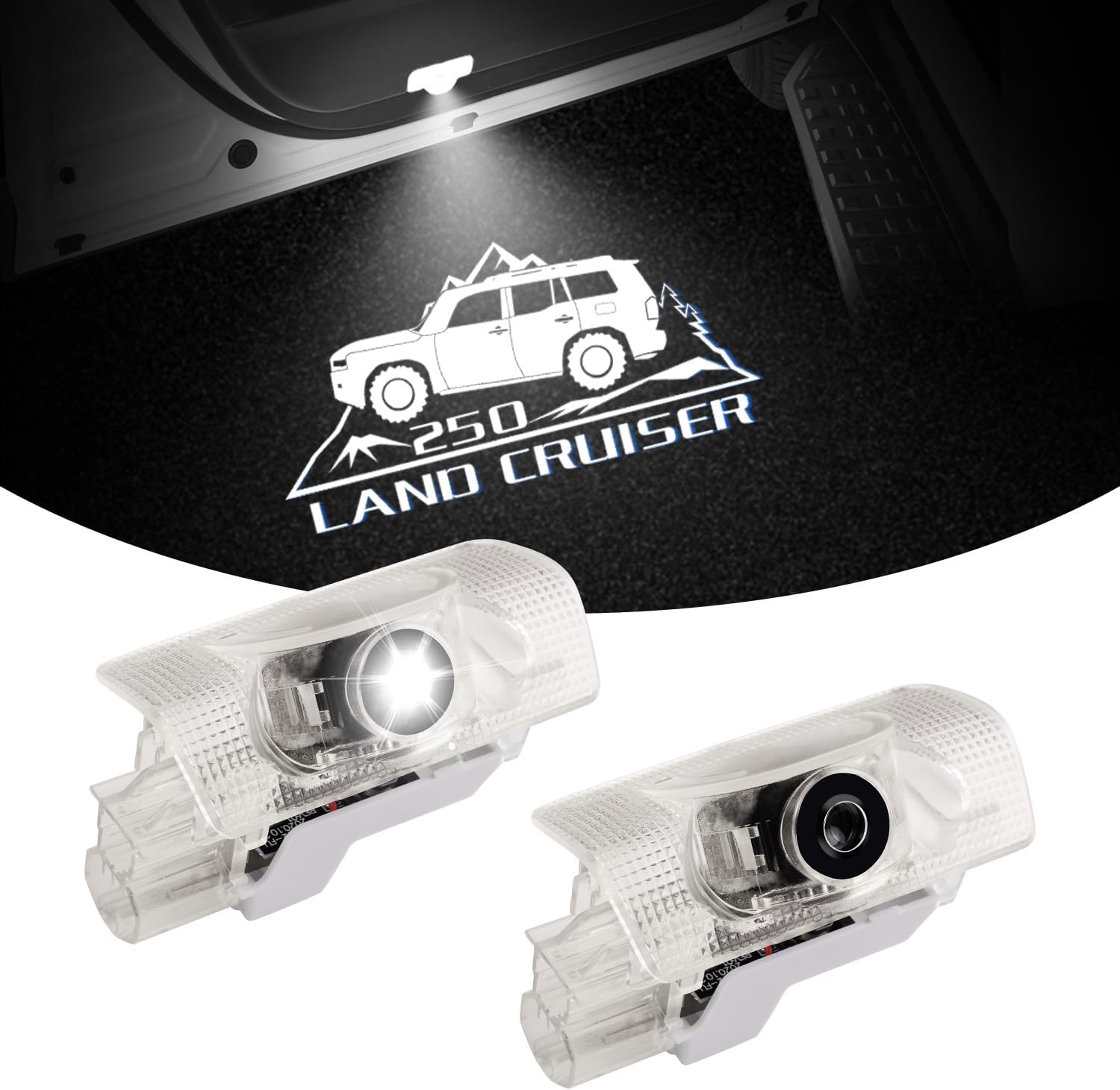 Toyota New Rank Land Cruiser 250 Courtesy Lamp LED Courtesy Light with Laser Logo TRJ250W/GDJ 250W Type 5 Seater 7 Seater April 2024 - Present Door Welcome Light Exclusive Design Genuine