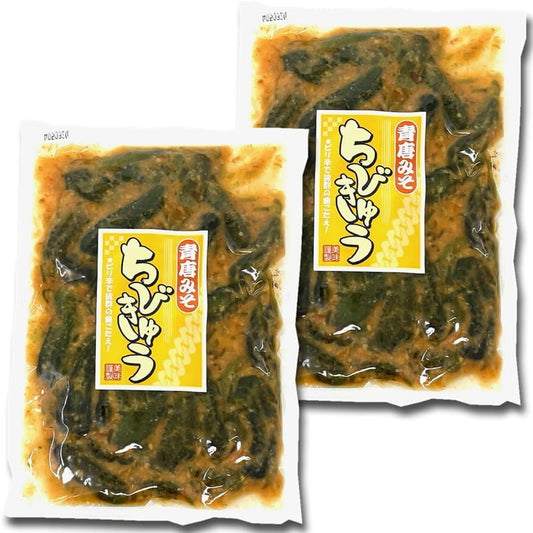 Pickles Chibi Cucumbers, 2 Bags (7.8 oz (220 g) per bag) [Pickled Cucumber from Blue to Miso] Spicy, Polypoly Chewy [Room Temperature Flight]