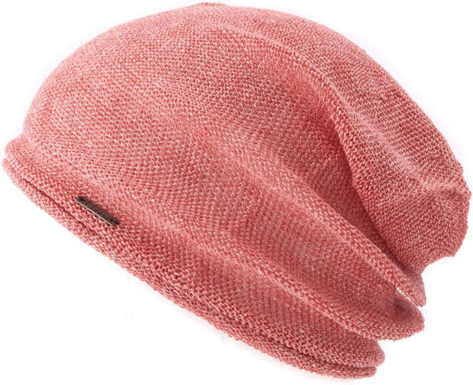 CHARM 100% Hemp, Loose, Non-Sewn, Summer Knit Hat, One Size Fits Most, 5 Colors, Stretch, Cool, Large Sizes