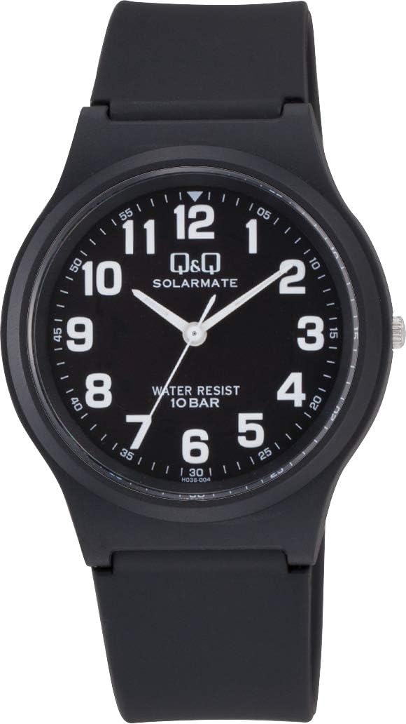 Citizen Q&Q H036 Men's Wristwatch, Solar, Waterproof, Urethane Strap, black, 1 piece, watch