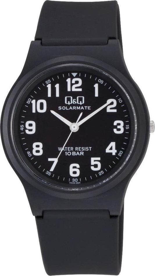 Citizen Q&Q H036 Men's Wristwatch, Solar, Waterproof, Urethane Strap, black, 1 piece, watch