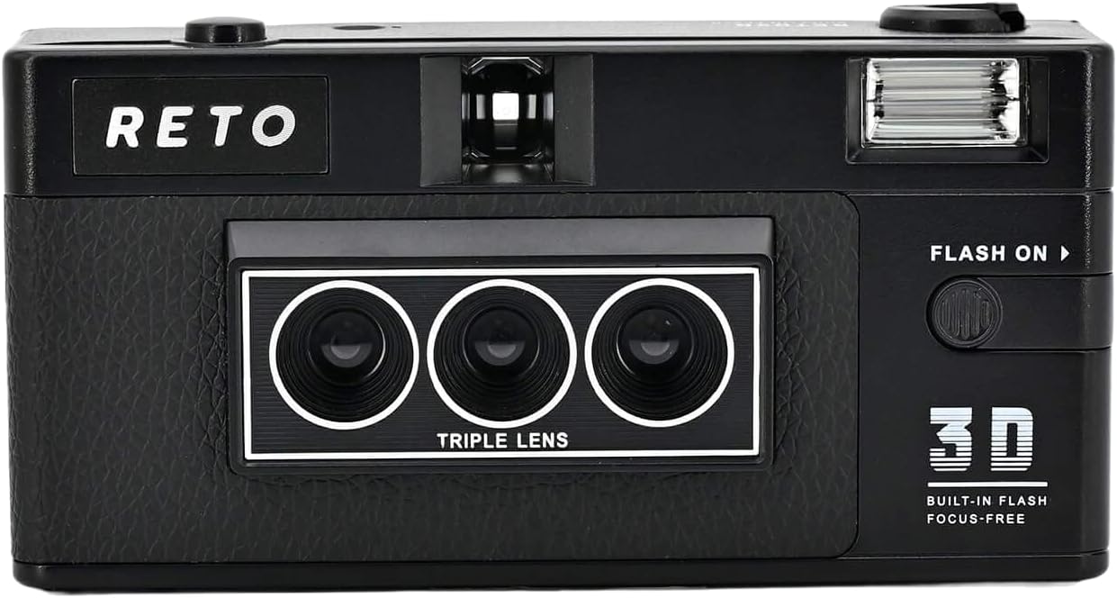 RETO Reto3D 35mm 3D Film Camera - Retro Lenticular 3D Effect Boomerang Wigglegram Camera