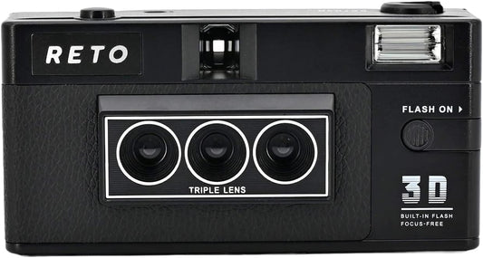 RETO Reto3D 35mm 3D Film Camera - Retro Lenticular 3D Effect Boomerang Wigglegram Camera