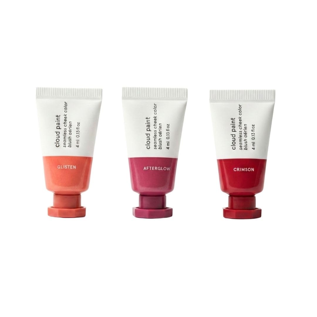Glossier Mini Cloud Paint Blush Trio Holiday Gift Set: Crimson, Glisten & Afterglow