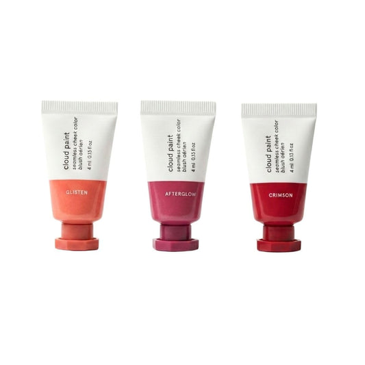 Glossier Mini Cloud Paint Blush Trio Holiday Gift Set: Crimson, Glisten & Afterglow