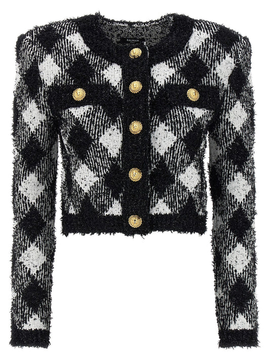 Balmain Vichy Tweedショートジャケット - Image 1