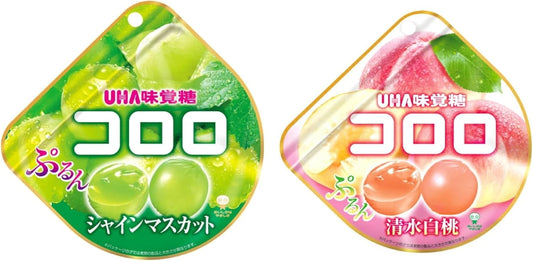 Taste Sugar, Coloro, Assorted Gummies, Set of 12 Bags (6 x 2) (Muscat & Pure Water White Peach))