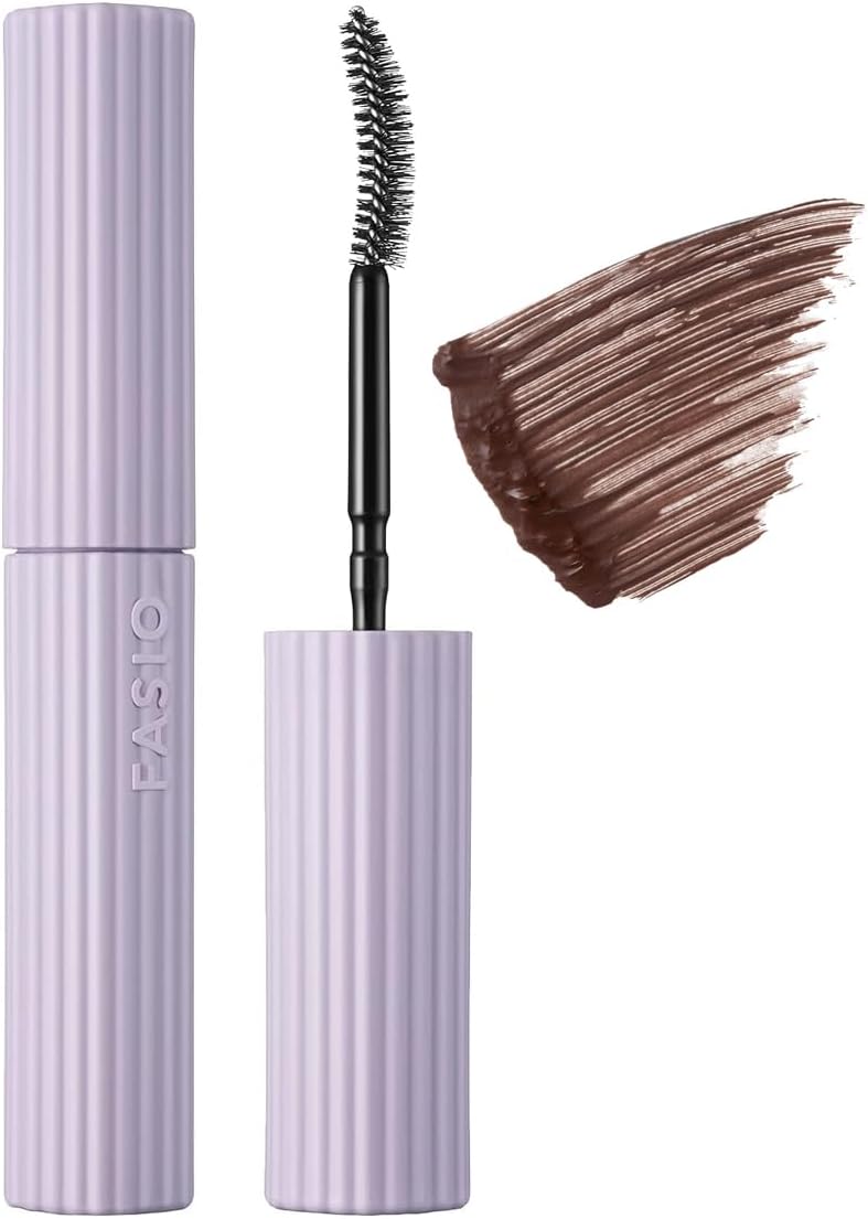 FASIO Permanent Curl Mascara, Hybrid (Volume), Waterproof, Remove with Hot Water, 02, Brown, 0.2 oz (6 g)