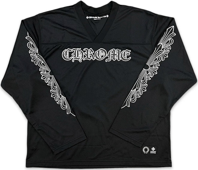 CHROME HEARTS 'BLACK MESH' LONG SLEEVE WARM UP JERSEY