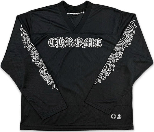 CHROME HEARTS 'BLACK MESH' LONG SLEEVE WARM UP JERSEY