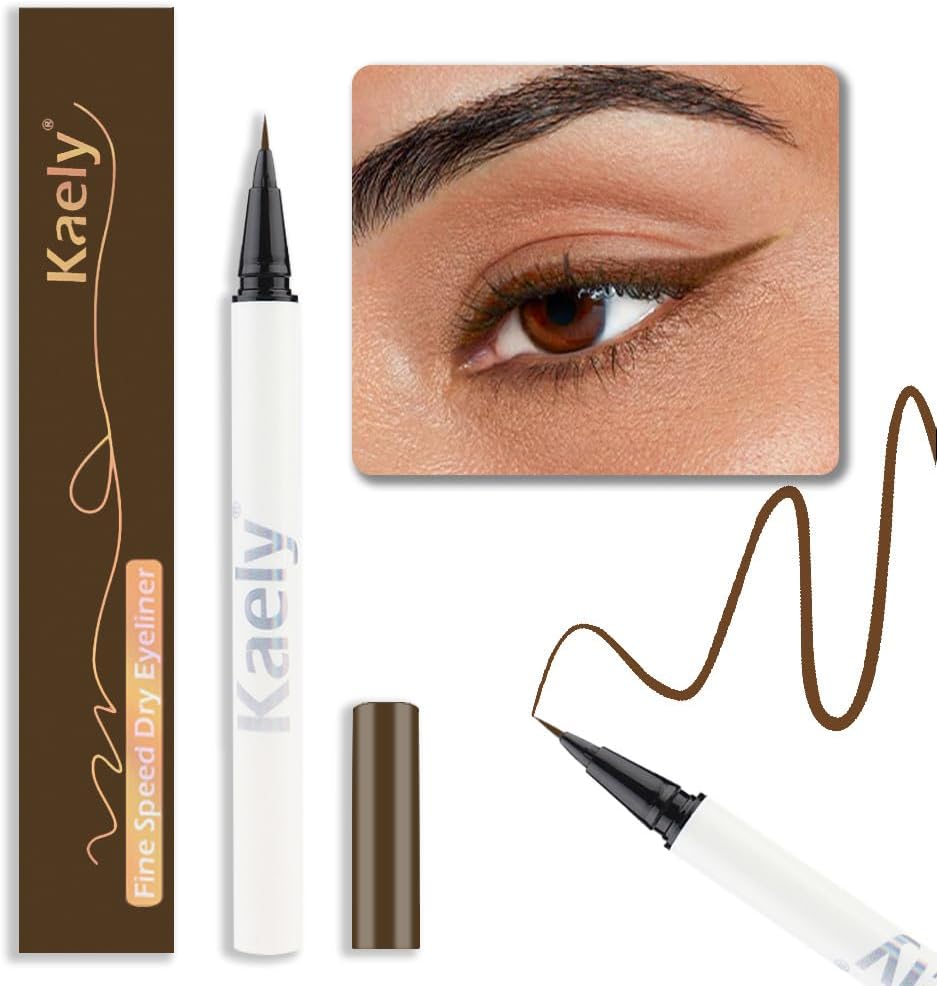 Multi-Color Eyeliner Liquid Waterproof Colored Eyeliner Long Lasting, Ultra Fine Point and Smear Resistant Glitter Liquid Eyeliner Waterproof (02# Brown)