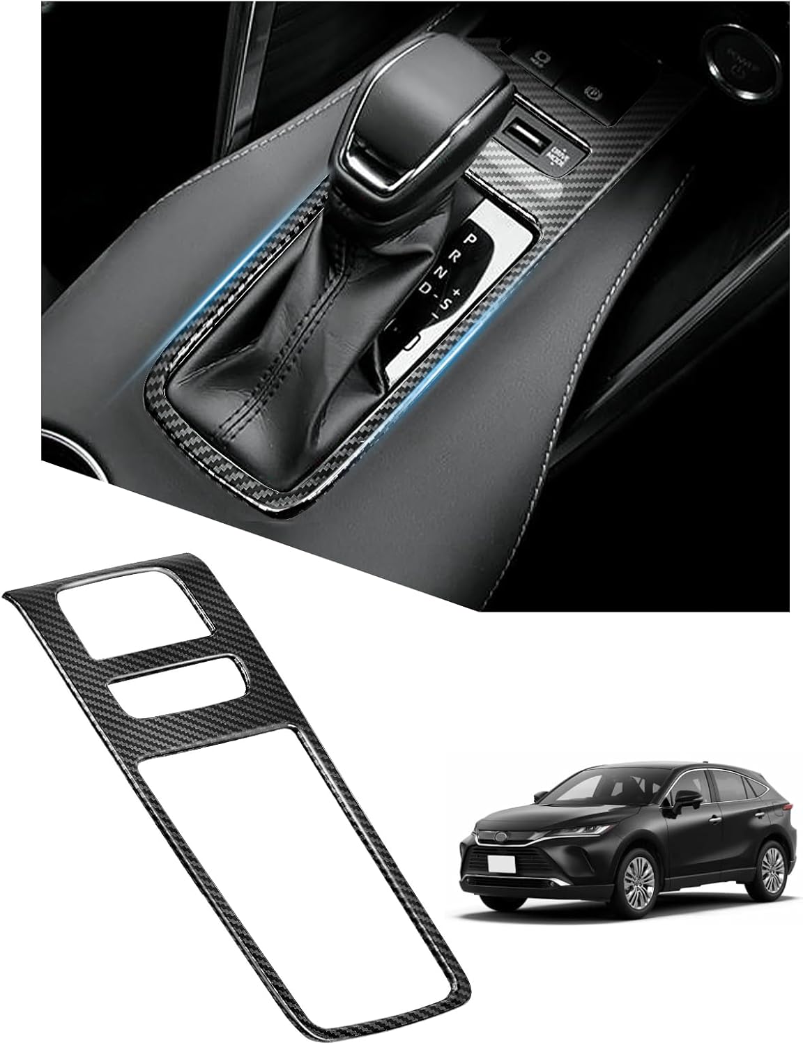 Toyota Harrier 80 Series Shift Panel Cover, Interior Panel, Carbon Fiber Color, Console Switch Panel Cover, Made of ABS, Specially Designed for Vehicles, Interior Parts, Custom Dress Up