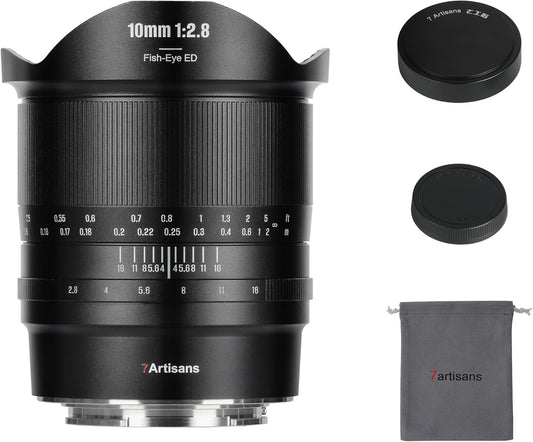 7artisans 10mm F2.8 II Full Frame Super Wide Angle Fisheye Lens with 185° Manual Focus for Leica/Panasonic/Sigma L Serise Mirrorless Cameras