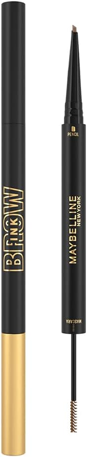 Maybelline Brow Ink Color Tint Duo 2-in-1 Eyebrow Mascara + Pencil, 03 Linen Gold