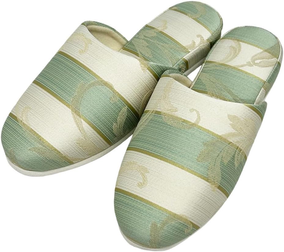Slippers for Guests, Made in Japan, Leaf Stab, Felt Bottom, Stylish, Shichiyo, Elegant, Size M, Standard Size, Room Shoes, Room Slippers, Room Slippers, Elegant Hanging, Indoor, Artisan/High-grade