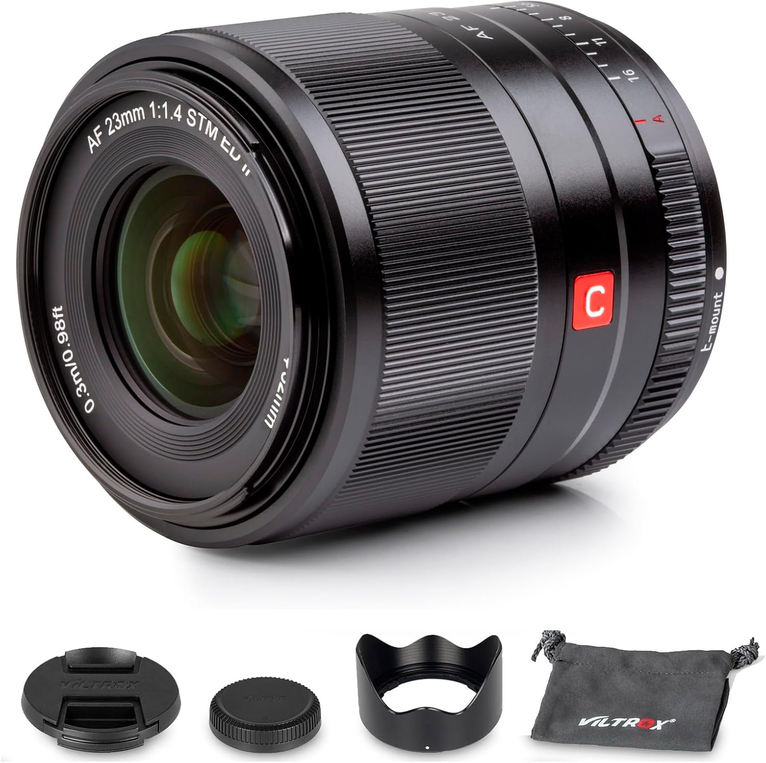 VILTROX 23mm F1.4 EOSM APS-C STM Autofocus Lens for Canon EOS-M Mount Camera M10 M100 M200 M3 M5 M50 M50II M6 M6II with 52mm Lens Filter