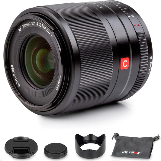 VILTROX 23mm F1.4 EOSM APS-C STM Autofocus Lens for Canon EOS-M Mount Camera M10 M100 M200 M3 M5 M50 M50II M6 M6II with 52mm Lens Filter