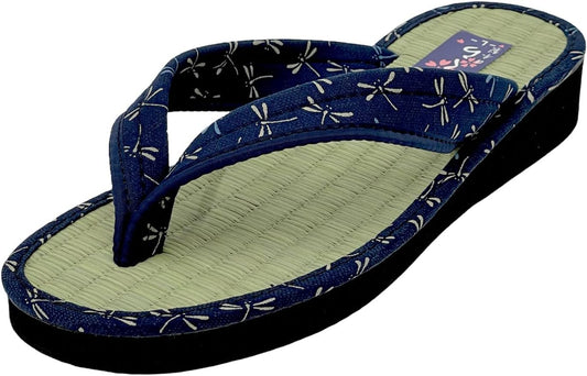Daimyo Shokai Women's Thong Tatami Folding Sandals Japanese Pattern, Made in Japan