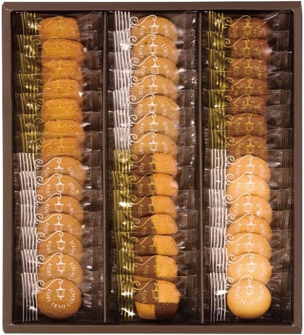 Kobe Traditional Cookies, Assorted Cookies, 39 Individually Wrapped, Bite Size, Recommended Sizes for Women, Coconut, Tea, Chocolate Almond, Cafe Caramel, Mosaic, Plain, TC-15N