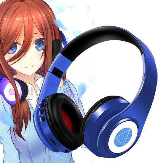 Nakano Miku Cosplay Headphones, Bluetooth, Bluetooth Headphones, Wireless, Built-in Microphone, Miku Nakano, Anime Style, Foldable, Detachable Cable, Cosplay, Music, Christmas, Halloween, Events,