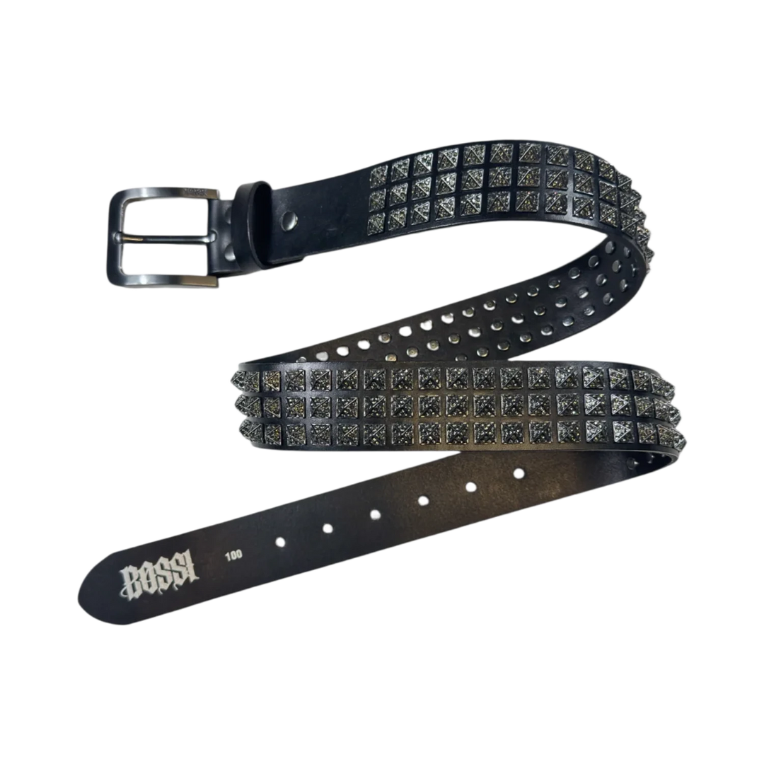 BOSSI 'BLACK ON BLACK' STUDDED BELT