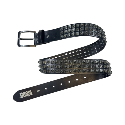 BOSSI 'BLACK ON BLACK' STUDDED BELT