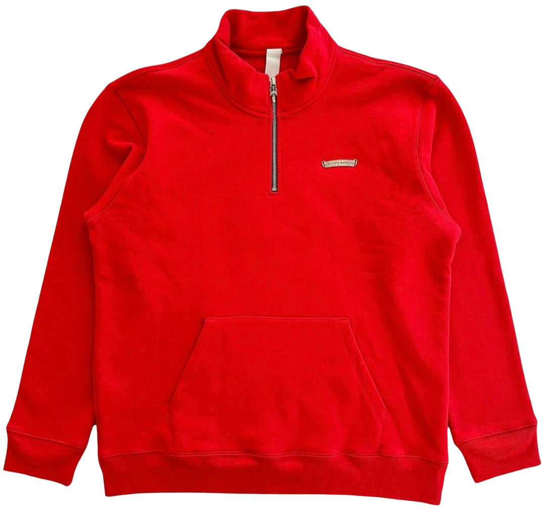 CHROME HEARTS 'TRIPLE PATCH' RED QUARTER ZIP
