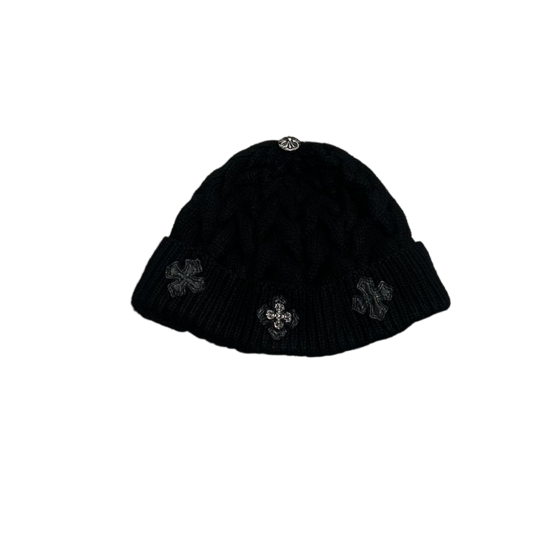 CHROME HEARTS 'BLACK' VINTAGE CELTIC CROSS PENDANT KNIT BEANIE