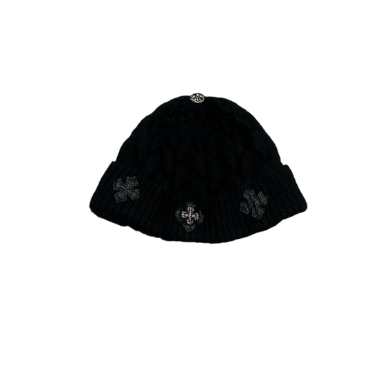 CHROME HEARTS 'BLACK' VINTAGE CELTIC CROSS PENDANT KNIT BEANIE