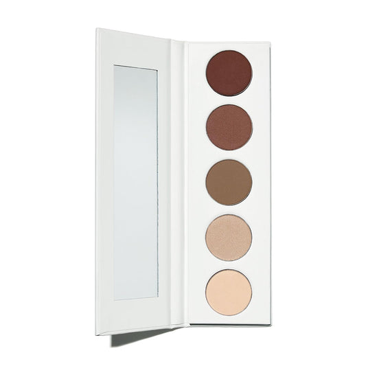Well People Power Palette - Sombra de ojos, cinco tonos de larga duración, hiperpigmentados mate y brillantes para un color intenso, vegano y libre de crueldad, gris pardo