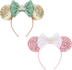 DRESHOW Mouse Ears Bow Headbands Sequins Party Decoration Cosplay Costume for Women