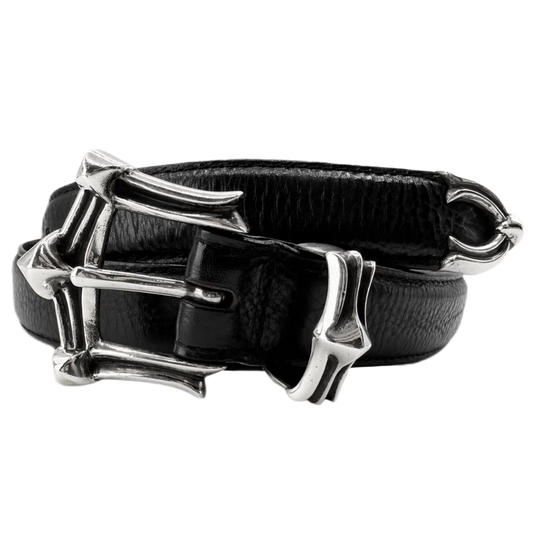 CHROME HEARTS 'WAXED PUNK' 3 PIECE LEATHER BELT