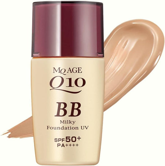 MQ Age Z271070 BB Milky Foundation UV TB, Natural Beige, Foundation, UV Protection, Anti-sebum Stains, Wrinkle Cover, Aging Care, Gloss, Pore Cover, Makeup Base, Stains and Wrinkles Cover
