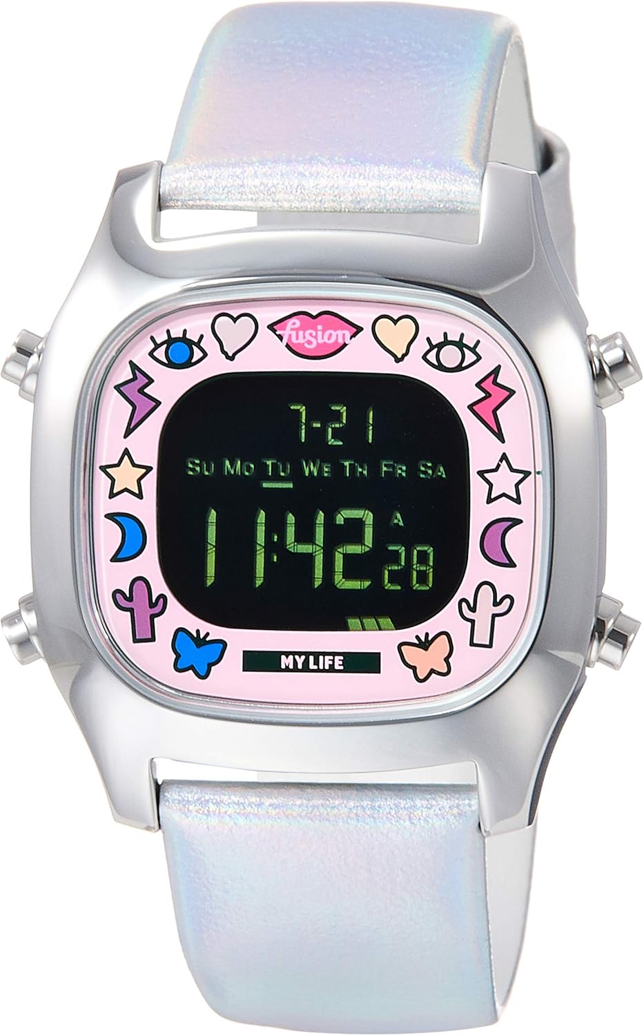 Seiko AFSM702 Alba Wristwatch, Silver, Dial - Negative LCD (Black & White Inverse)