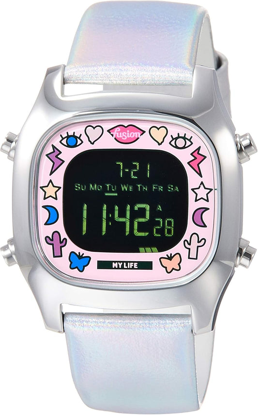 Seiko AFSM702 Alba Wristwatch, Silver, Dial - Negative LCD (Black & White Inverse)