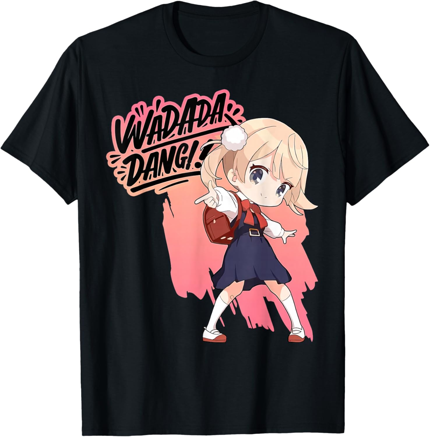 Wada Dan Shigure Ui Lolita Dance Dance Anime Girls T-shirt, Black