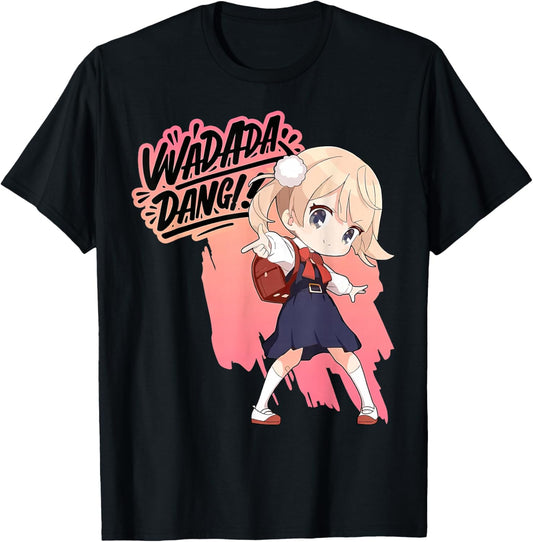 Wada Dan Shigure Ui Lolita Dance Dance Anime Girls T-shirt, Black