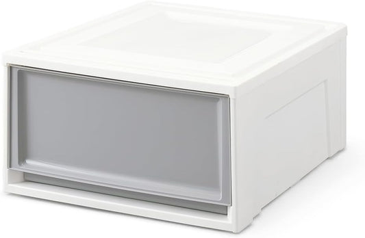 Iris Ohyama BC-L Storage Drawers, Storage Case for Clothes, Chest, Width 15.4 x Depth 19.7 x Height 9.1 inches (39 x 50 x 23.2 cm), Walk-In Closet, Made in Japan, Off-White/Gray