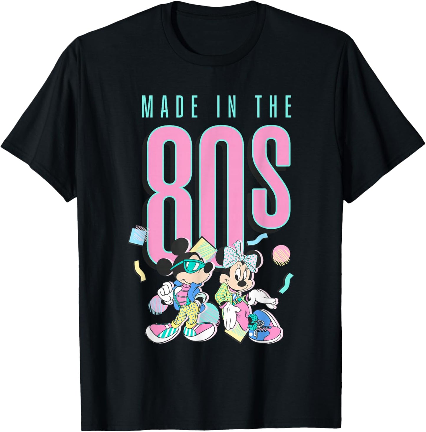 Disney Mickey & Friends Retro Vintage Made in The 80's Neon Camiseta
