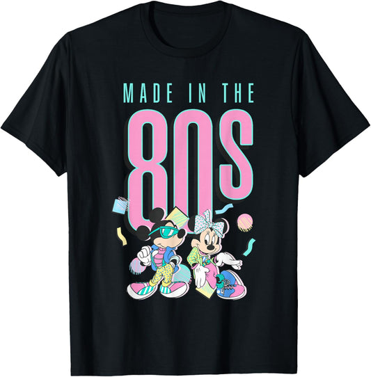 Disney Mickey & Friends Retro Vintage Made in The 80's Neon Camiseta