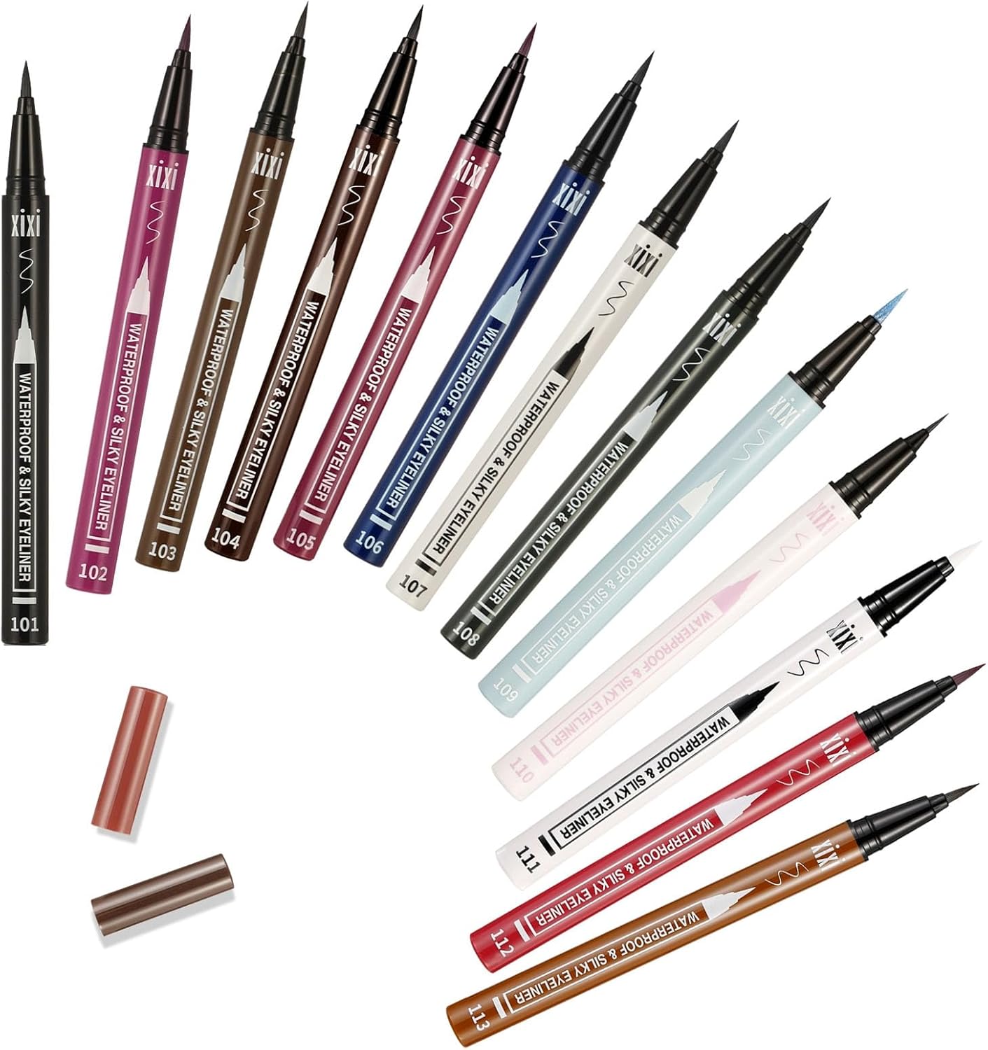 XIXI Colored Eyeliner Extra Fine Water Proof Long Lasting (105# Maple Leaf Red)