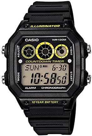 Casio AE-1300WH-1A AE1300WH-1A Sports Digital Black Yellow Men's Unisex Watch Wristwatch