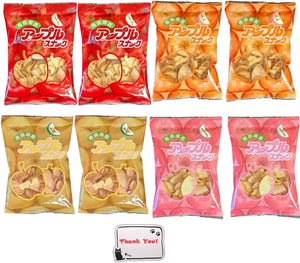 [Set of 8 Bags] Apple Snack, Assorted 4 Types, 100% Aomori Prefecture Apples, JonaGold Olin Fuji Seasonal Apples (Sun Sumatsu, etc.), Halal Certified Product, Includes 1 Cat Sticker or Coaster