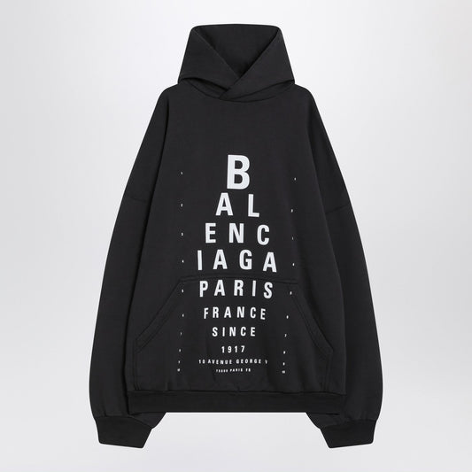 Balenciaga バレンシアガ光学黒い洗った特大のパーカー - Image 1