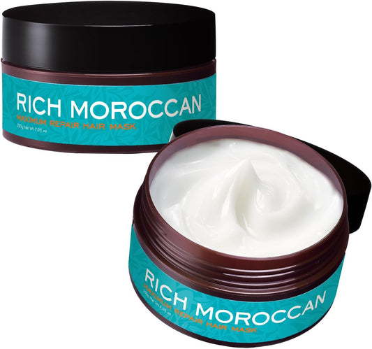 Rich Moroccan Maximum Repair Hair Mask, 200g x 2, Rinse Treatment Argan Oil (Made in Japan), Hair Pack, Hair Mask, Salon, Moist
