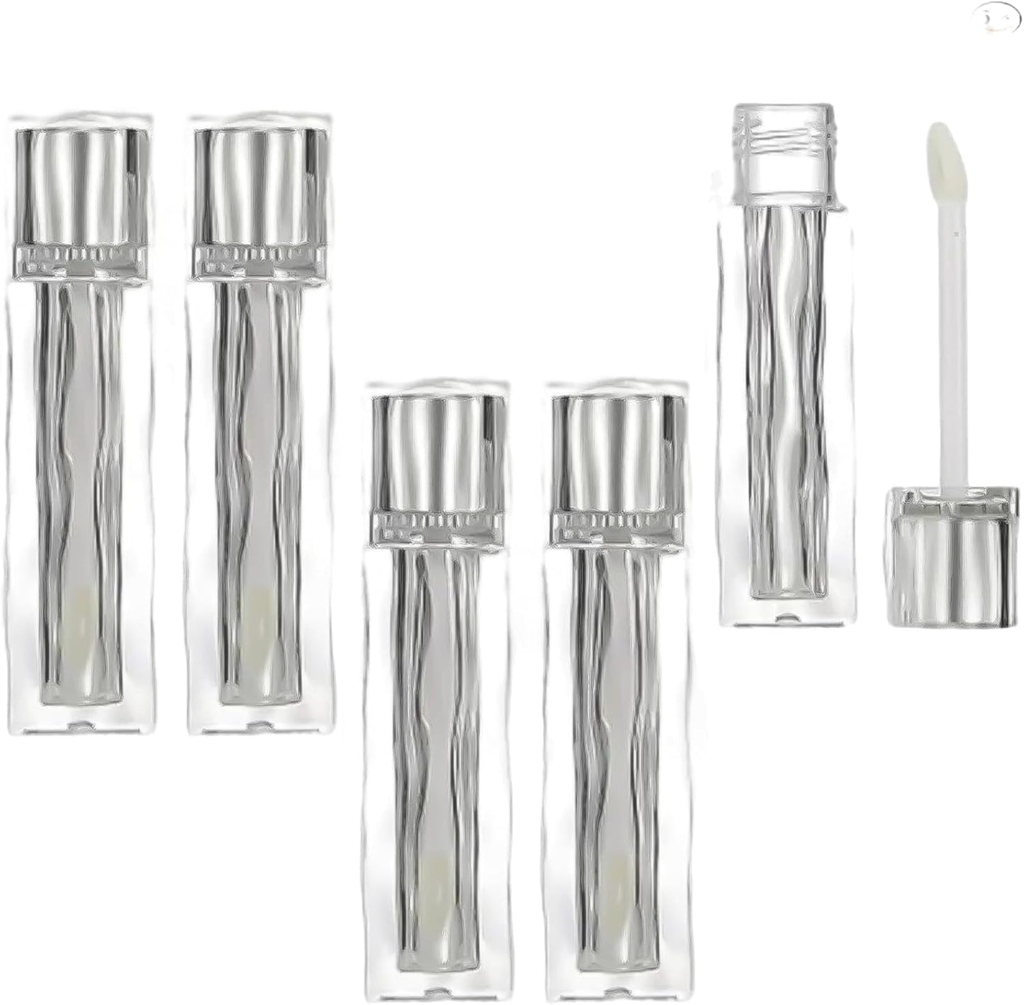Lip Gloss Tubes 5ml Lipstick Tubes Empty Tubes (Pack of 5) DIY Lip Gloss Clear Cosmetic Storage Containers Plastic Empty Bottles Travel Portable Reusable Lip Gloss Lip Glaze Perfect for Makeup